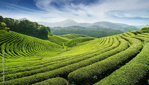 green tea field