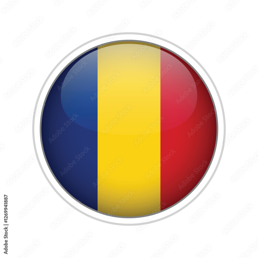 Fototapeta premium Romania Flag Sphere Vector