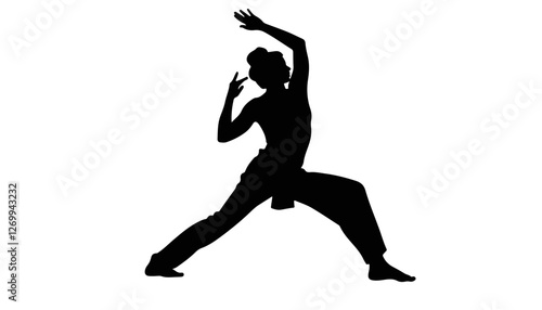 Silhouette dancer expressing emotion in dynamic pose