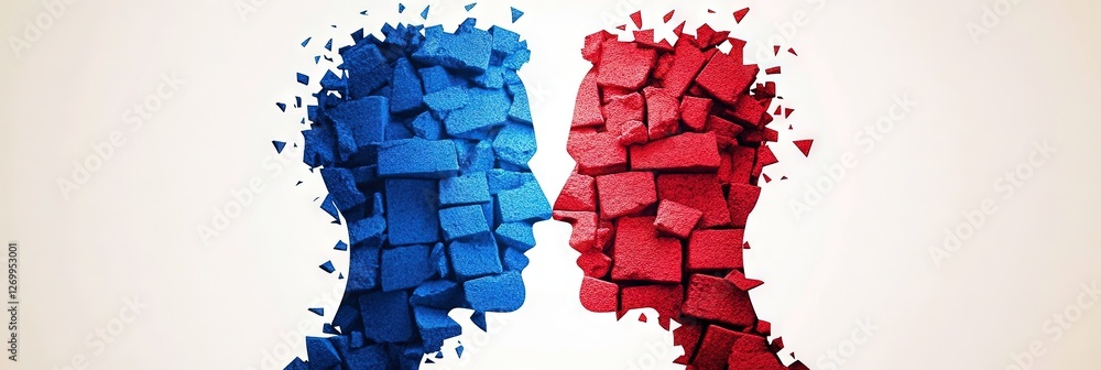 Obraz premium political divide with red versus blue