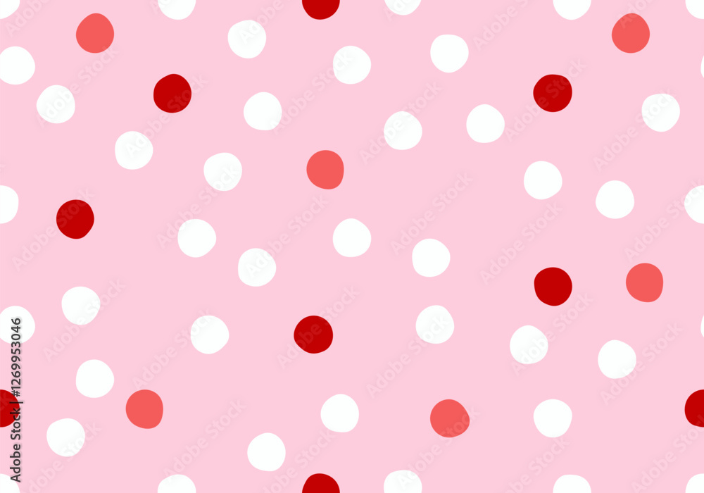 Seamless pattern with dots. Seamless pink polka dot pattern. Cute design abstract cute pink polka dots background. Abstract retro pink background Seamless pattern with dots. Seamless pink polka dot pattern. Cute design abstract cute pink polka dots background. Abstract retro pink background