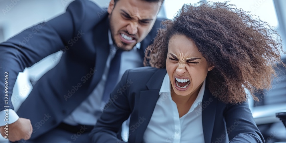Power, Control, Fear Man s Intimidation Targets Female Colleague in Workplace Setting