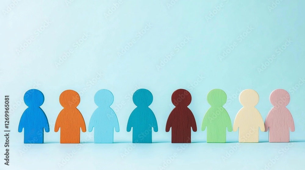 Fototapeta premium Colorful Wooden Human Figures