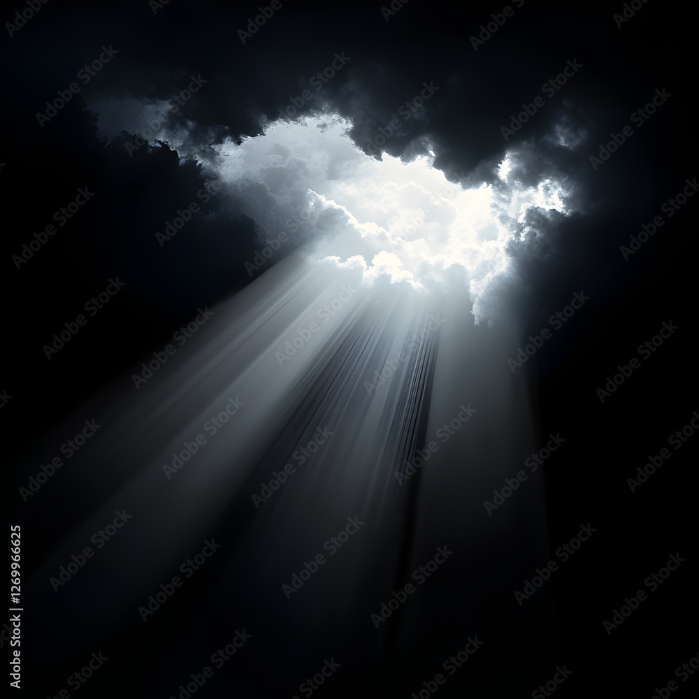 Fototapeta premium Epic Skies: Stunning Clouds and Heavenly Rays of Light in Dramatic Sky Imagery