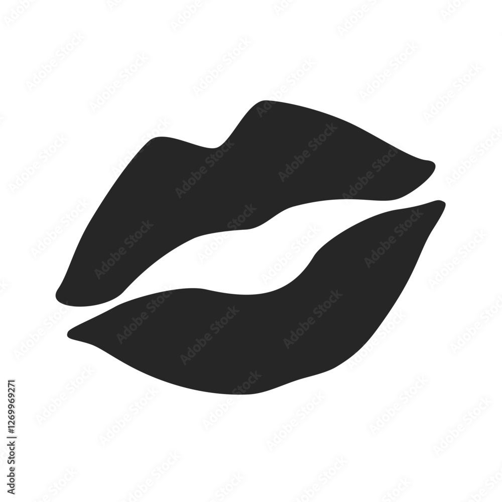 Kissing lips mark in simple vector icon Kissing lips mark in simple vector icon