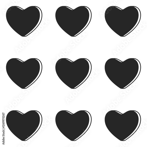 Candy hearts or love heart shaped sweets repeating background pattern in vector illustration