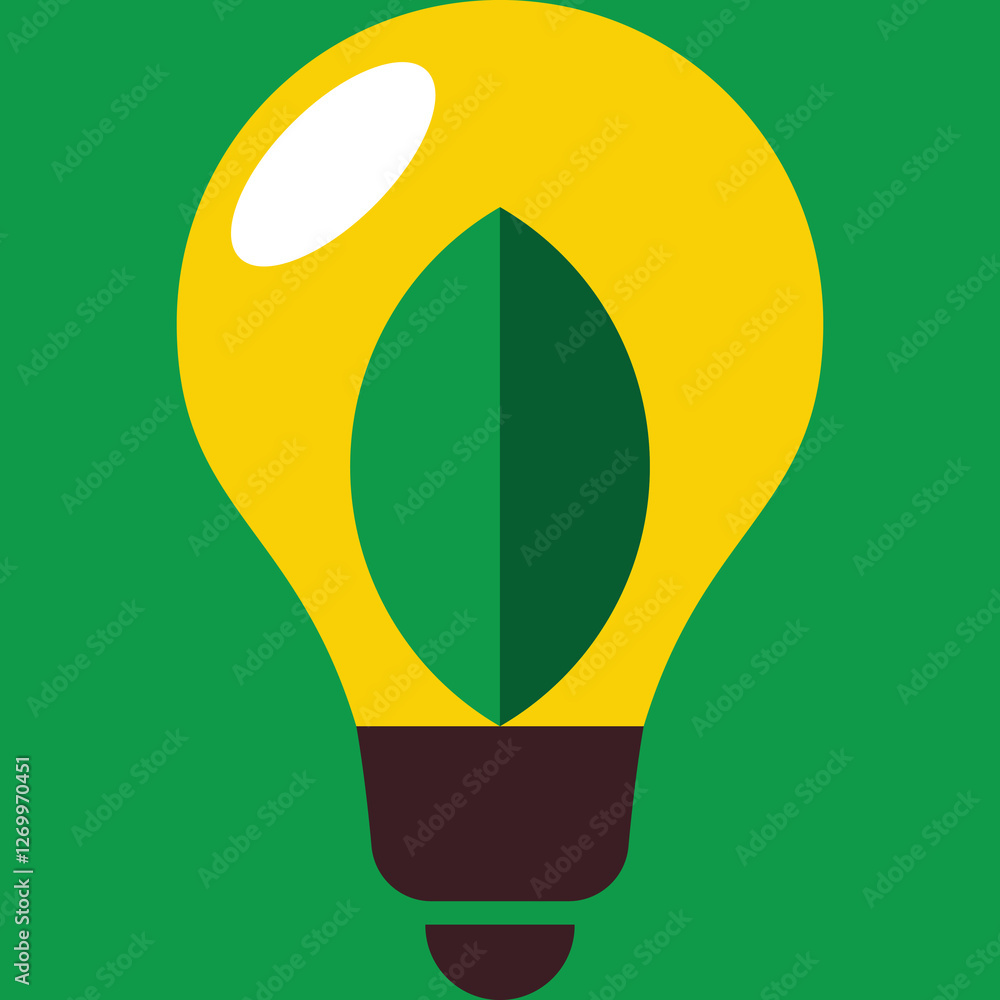 Sustainable ecological energy lightbulb symbol Sustainable ecological energy lightbulb symbol