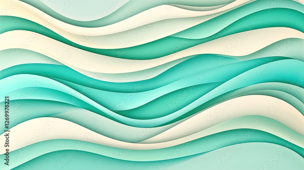Abstract Teal and Cream Wave Pattern Design Abstract Teal and Cream Wave Pattern Design