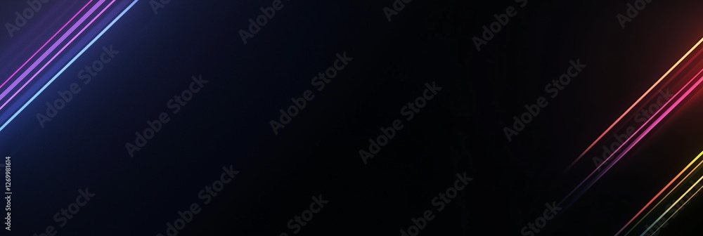Fototapeta premium Abstract neon lines dark background vibrant colors. AI generated