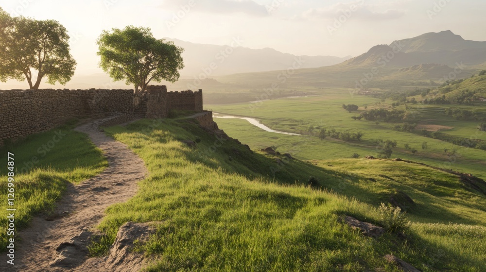 Fototapeta premium Mountaintop Fortress Overlook