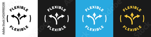 Flexible vector sign on different background.
