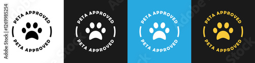 PETA approved sign on diffrent backgrounds.