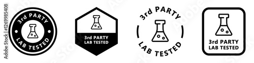 Third Party Lab Tested vector stamp isolated on different backgrounds.