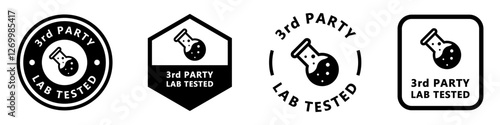Third Party Lab Tested vector icons for product safety label.