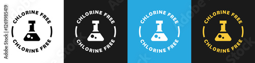 Chlorine Free - vector stamps for product labeling on different backgrounds.