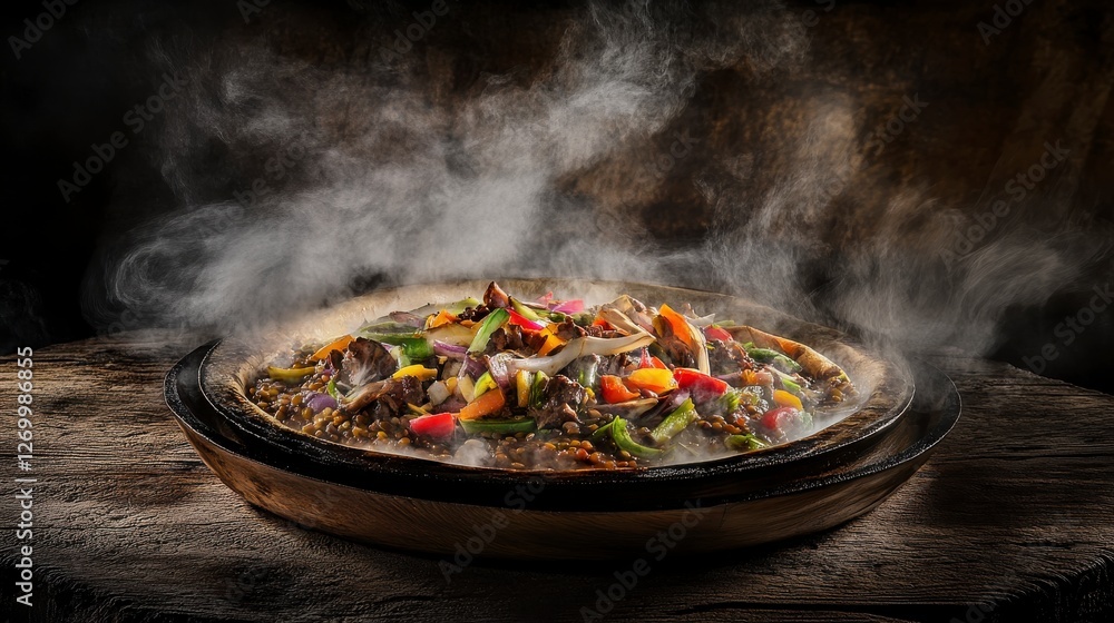 Aromatic Lentil and Meat Stir-Fry with Steaming Heat Aromatic Lentil and Meat Stir-Fry with Steaming Heat