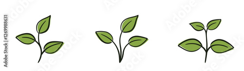 Plant sprouts. Spring, planting and nature design elements. Isolated vector illustrations