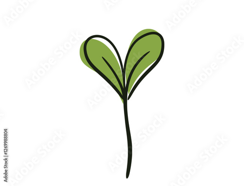 Sprouted plant. Seedling, planting and spring design element. Isolated vector image
