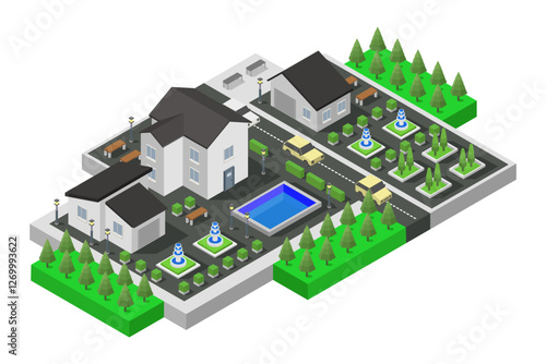 Suburbian Villa Isometric