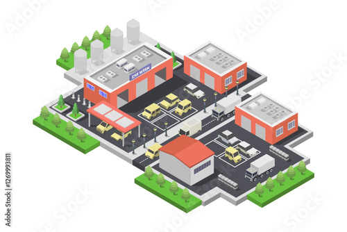Car wash isometric