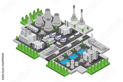 Nuclear power plant isometric