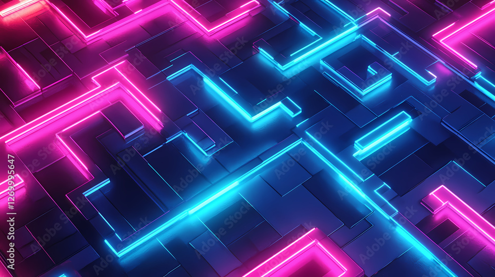 neon labyrinth pathways pattern neon labyrinth pathways pattern