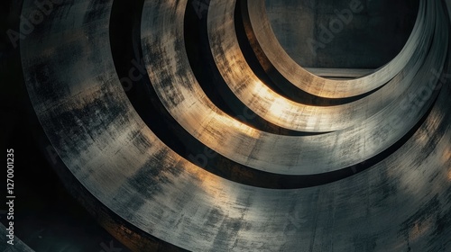 Abstract Metal Concave Forms  Dark  Industrial  Abstract Background