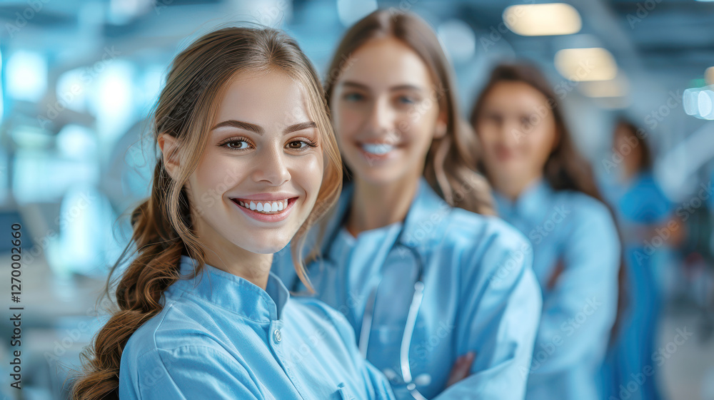 Young Team of medical workers in hospital. Unity concept Young Team of medical workers in hospital. Unity concept