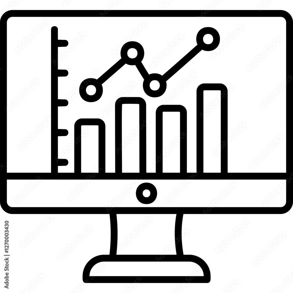 Online Bar Chart Icon Online Bar Chart Icon