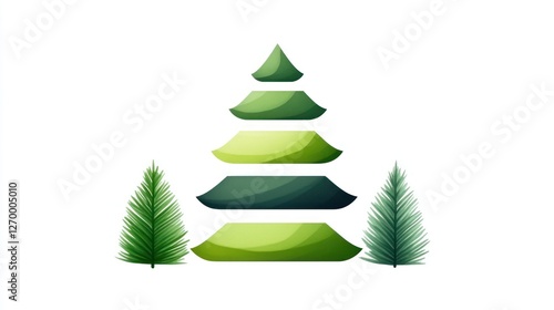 Abstract Green Tree Design With Smaller Trees