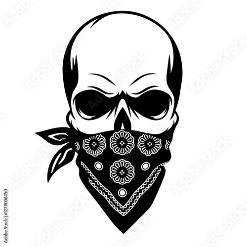 Skull with Bandana Silhouette