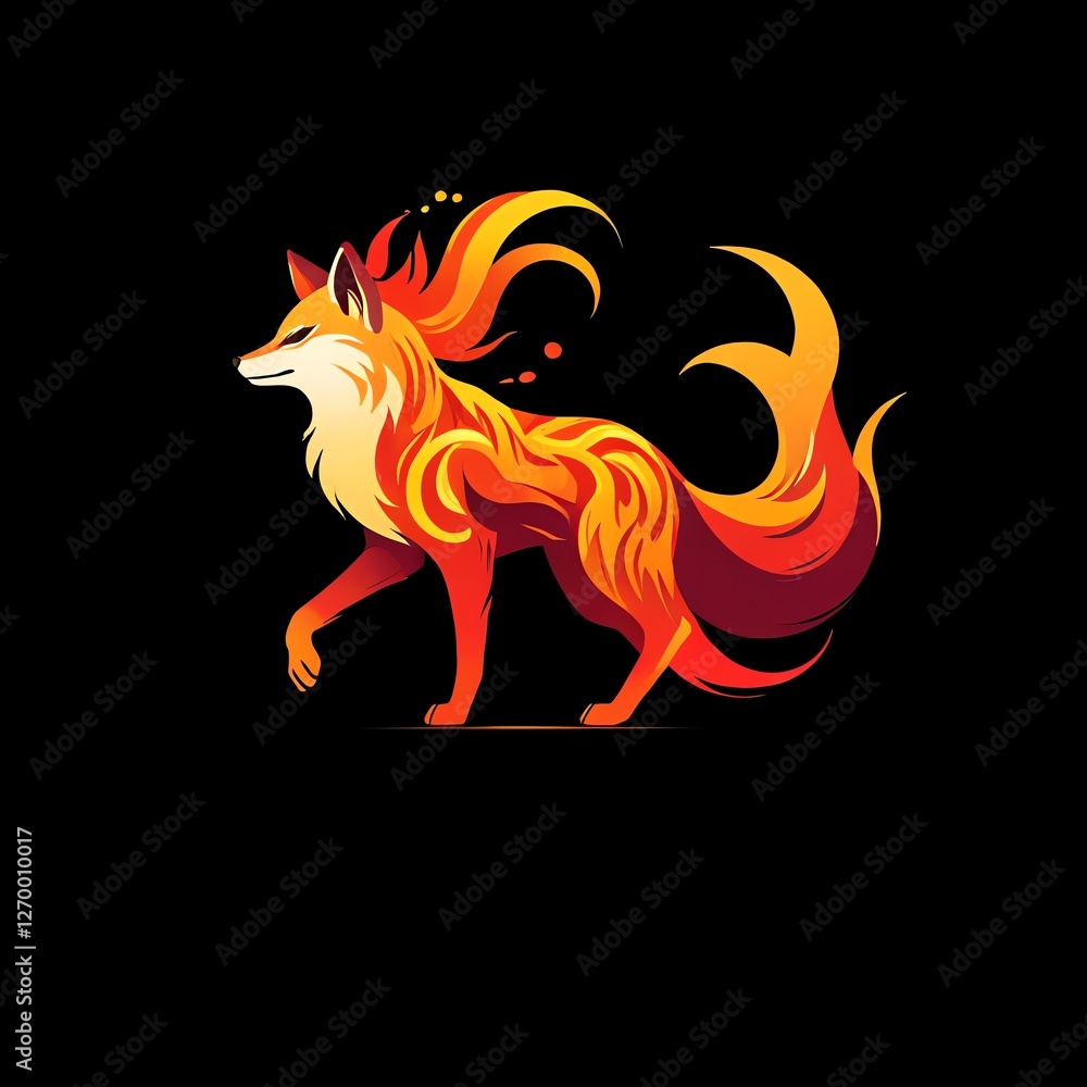 Fiery Fox: A Blaze of Artistic Design Fiery Fox: A Blaze of Artistic Design