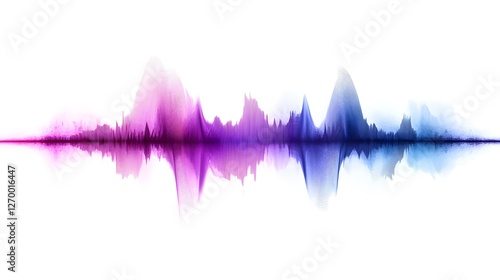Obraz na płótnie Abstract motion sound wave equalizer colorful gradient purple blue isolated on white background. concept of technology, digital, communication, science, music w salonie