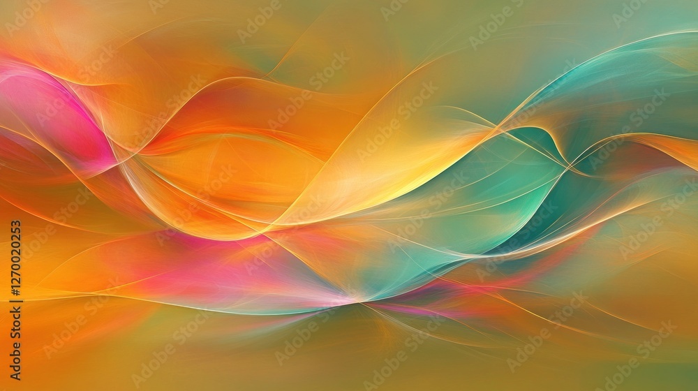 Fototapeta premium Abstract Multicolored Swirls: Dynamic interplay of colors in a flowing pattern
