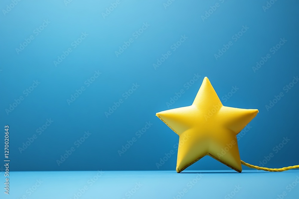 Fototapeta premium Vibrant Yellow Star on a Blue Background