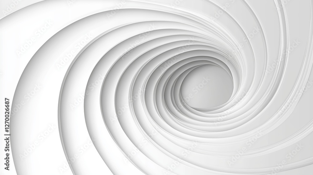 Abstract white spiral design with fluid motion, showcasing futuristic geometry, artistic elegance, and modern minimalistic aesthetics in a 3D conceptual form, Generative AI Abstract white spiral design with fluid motion, showcasing futuristic geometry, artistic elegance, and modern minimalistic aesthetics in a 3D conceptual form, Generative AI
