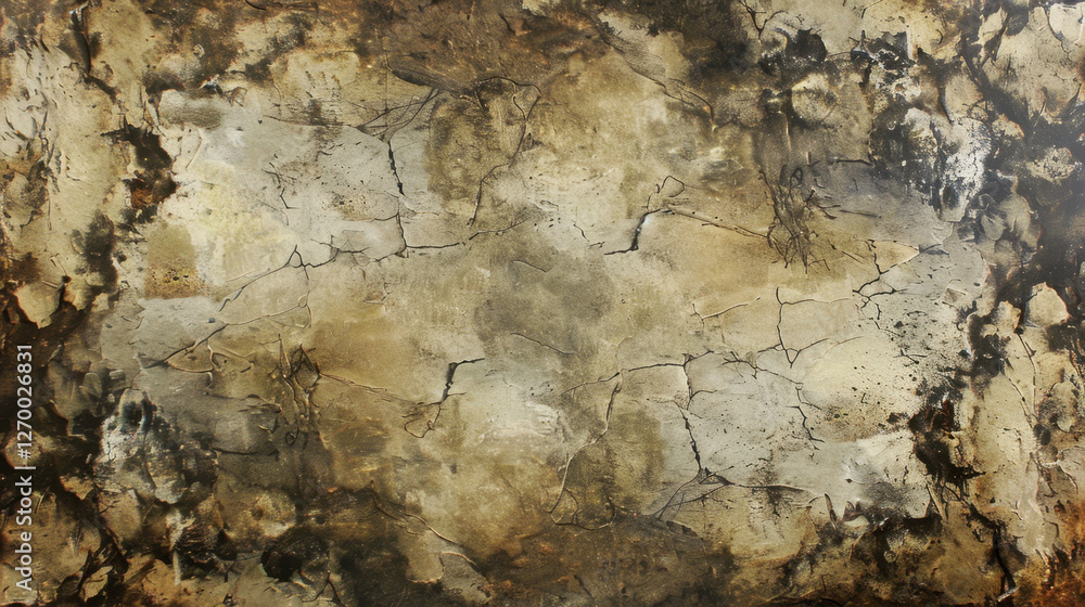 Fototapeta premium Textured abstract background with cracks and earthy tones