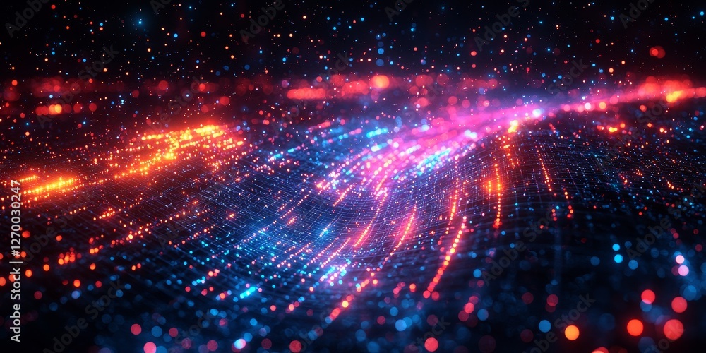 Fototapeta premium Abstract Depiction of Dynamic Security Grid with Threat Indicators