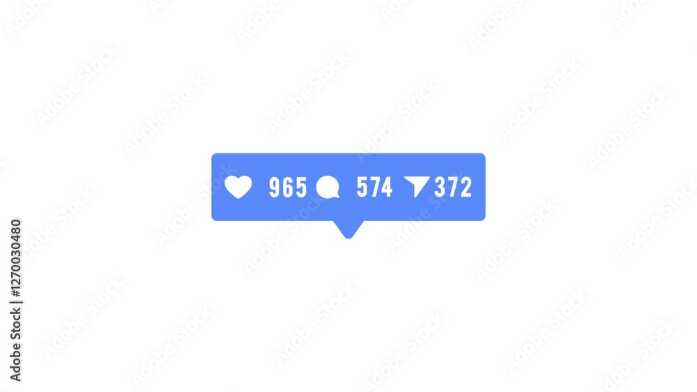 social media like, comment and share counter animation with the alpha channel social media like, comment and share counter animation with the alpha channel