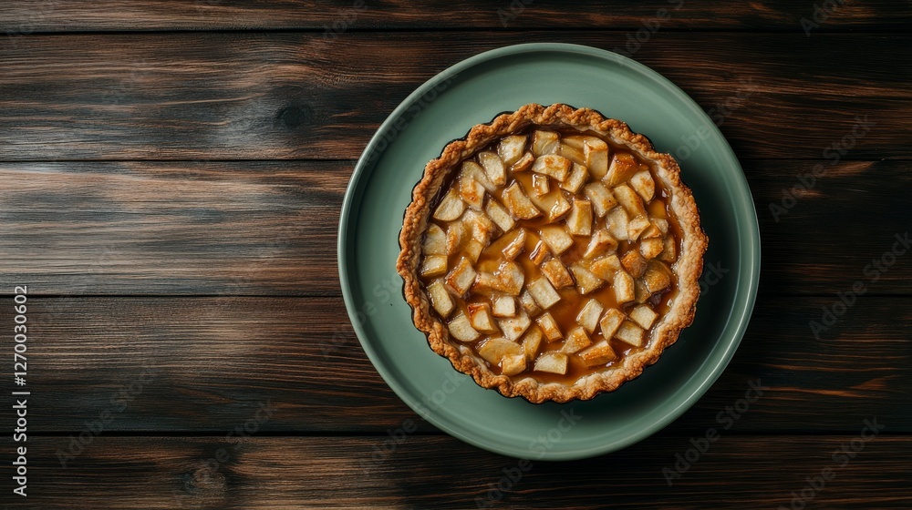 Scrumptious Apple Tart on a Rustic Wooden Tabletop: A Sweet Autumnal Delight Scrumptious Apple Tart on a Rustic Wooden Tabletop: A Sweet Autumnal Delight