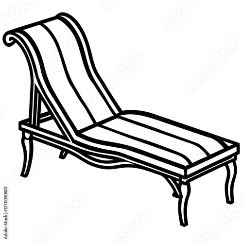 Luxe Lounger Vector Illustration – Clipart, Cartoons & Line Art Design, Luxe Lounger vector illustration, perfect for clipart, cartoons, and line art designs in digital products.