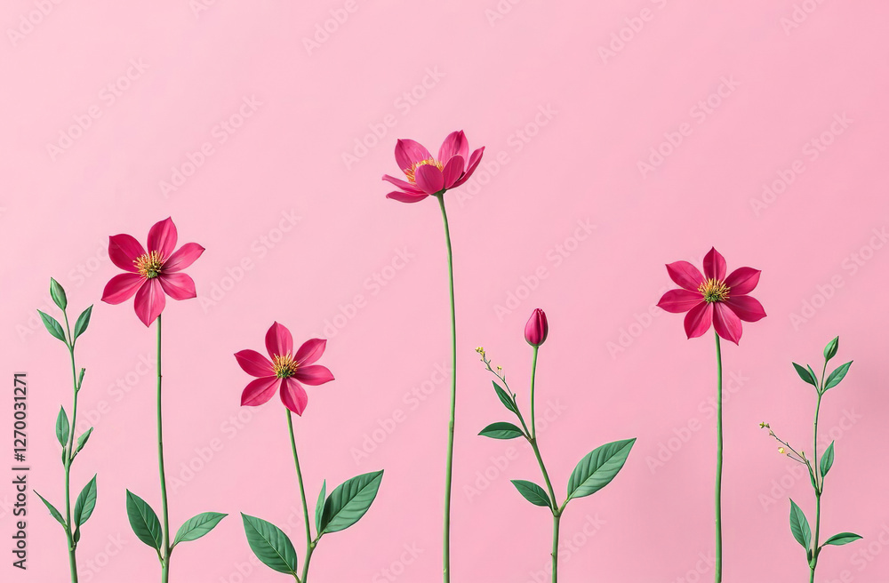 Pattern Lovely beautiful Flower blossom orchid on Pink Background. AI Generative Pattern Lovely beautiful Flower blossom orchid on Pink Background. AI Generative