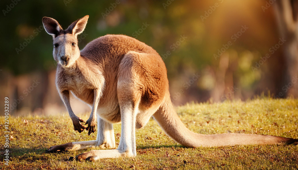 Close-Up of a Kangaroo, Highlighting Its Unique Features and Natural Habitat Close-Up of a Kangaroo, Highlighting Its Unique Features and Natural Habitat