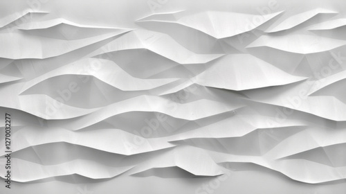 Wallpaper Mural Textured white paper with wavy folds creating dynamic visual effect Torontodigital.ca