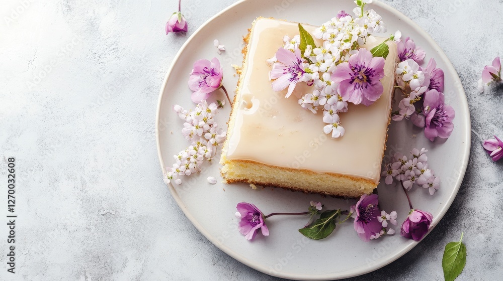 A Delicate Springtime Cake with Edible Flowers A Delicate Springtime Cake with Edible Flowers