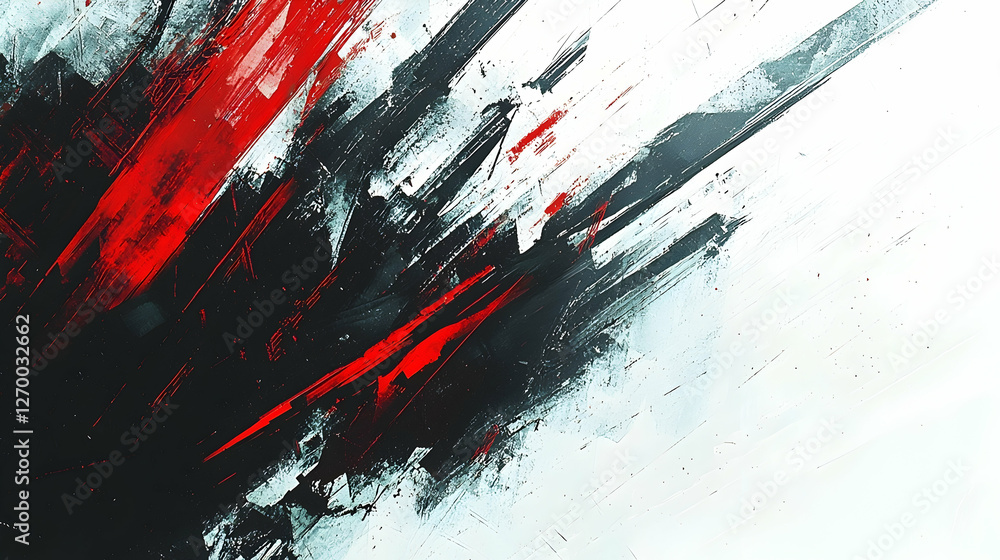 Abstract red black white brushstrokes digital art background Abstract red black white brushstrokes digital art background
