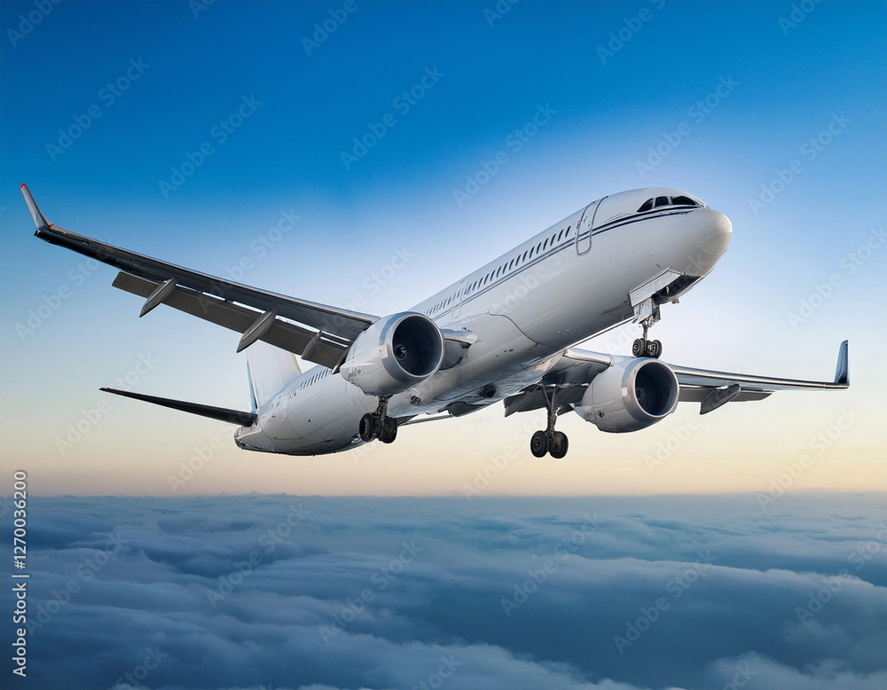 Image of a Passenger Airplane Flying Image of a Passenger Airplane Flying