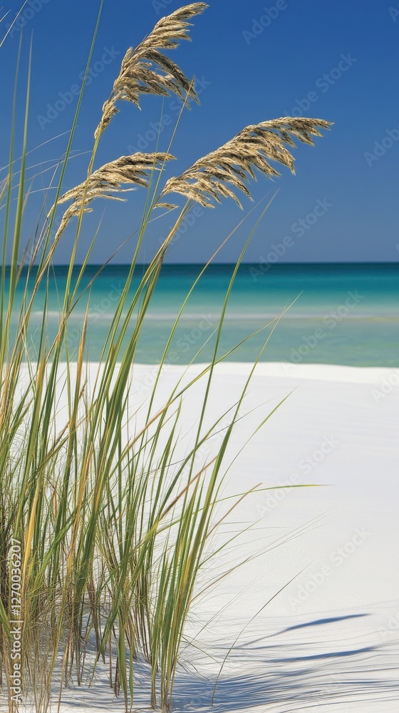 Coastal Beach Grass: A Serene Coastal Scene. Majestic Windswept Grasses on a Pristine White Sand Beach. Perfect for nature lovers and beach enthusiasts. Coastal Beach Grass: A Serene Coastal Scene. Majestic Windswept Grasses on a Pristine White Sand Beach. Perfect for nature lovers and beach enthusiasts.
