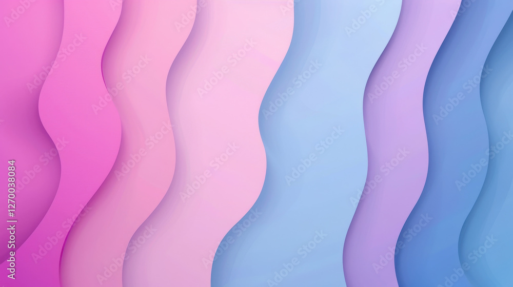 Soft pastel waves in pink and blue create soothing background. gentle curves evoke sense of calm and tranquility, perfect for various design projects Soft pastel waves in pink and blue create soothing background. gentle curves evoke sense of calm and tranquility, perfect for various design projects