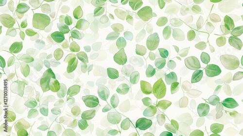 Wallpaper Mural beautiful pattern of green leaves on light background, creating fresh and natural atmosphere. Perfect for nature themed designs and backgrounds Torontodigital.ca
